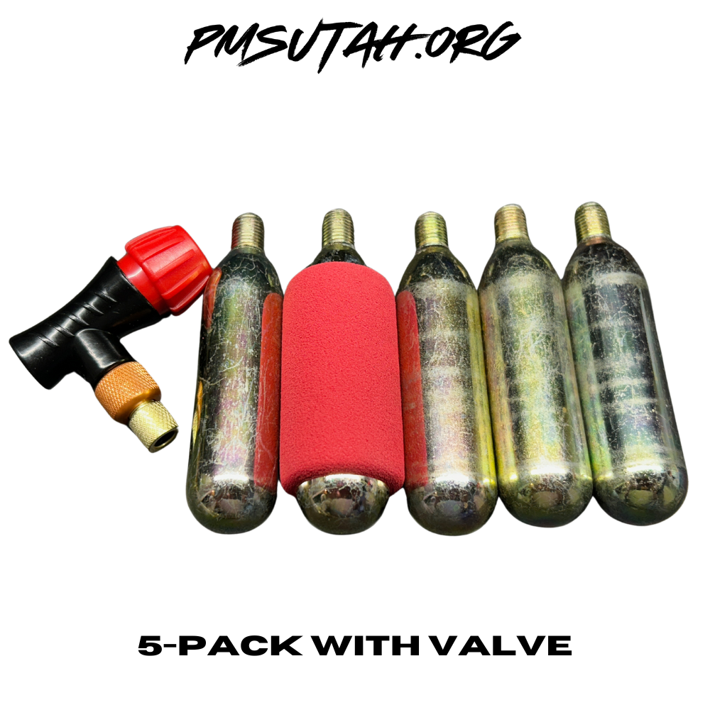 5 Co2 Cartridges & Inflation Valve - PMSUTAH