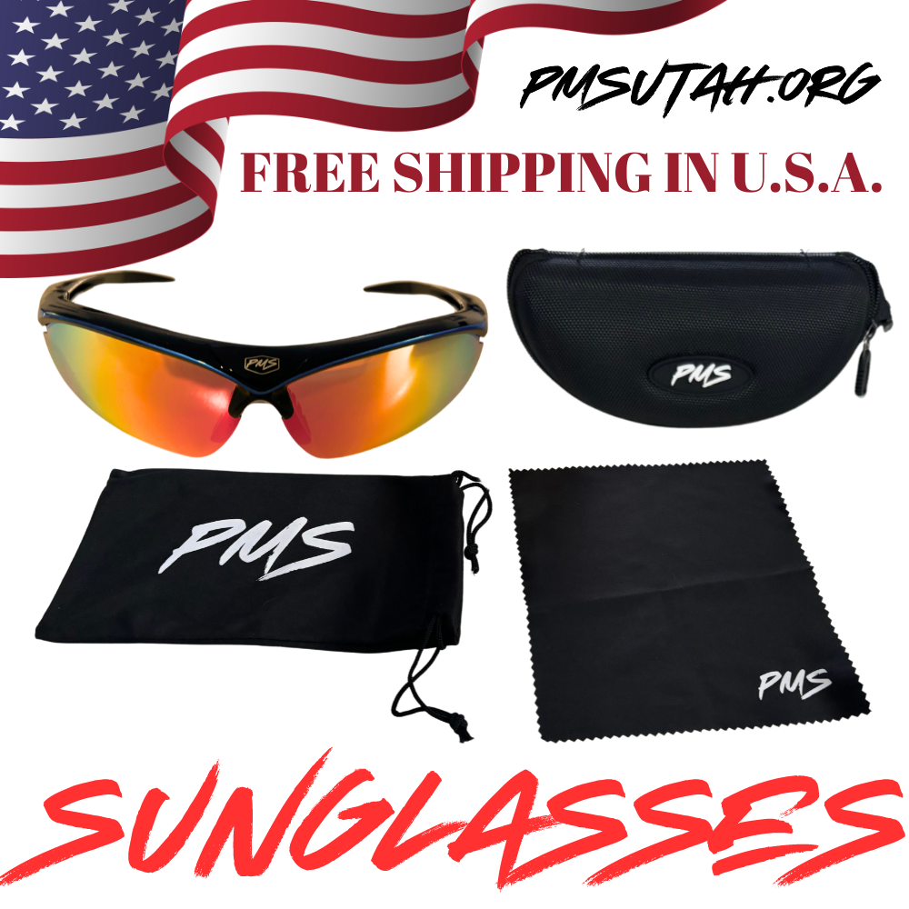 PMS Red & Orange Sport Sunglasses Shades Riding Outdoor Cycling Baseball - PMSUTAH