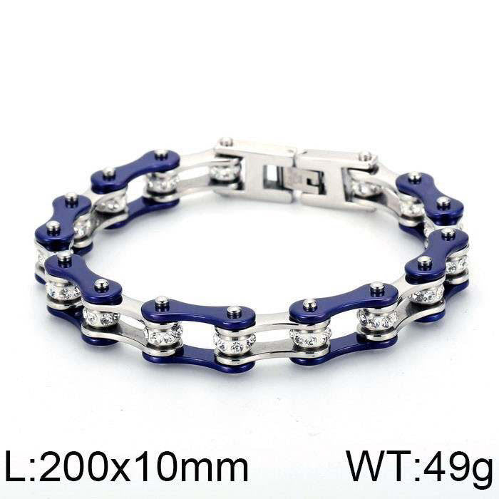 Upgraded Chain Bracelet Crystal Stainless Steel Motorcycle Dirt Bike ATV Chain Anklet For Men - PMSUTAH