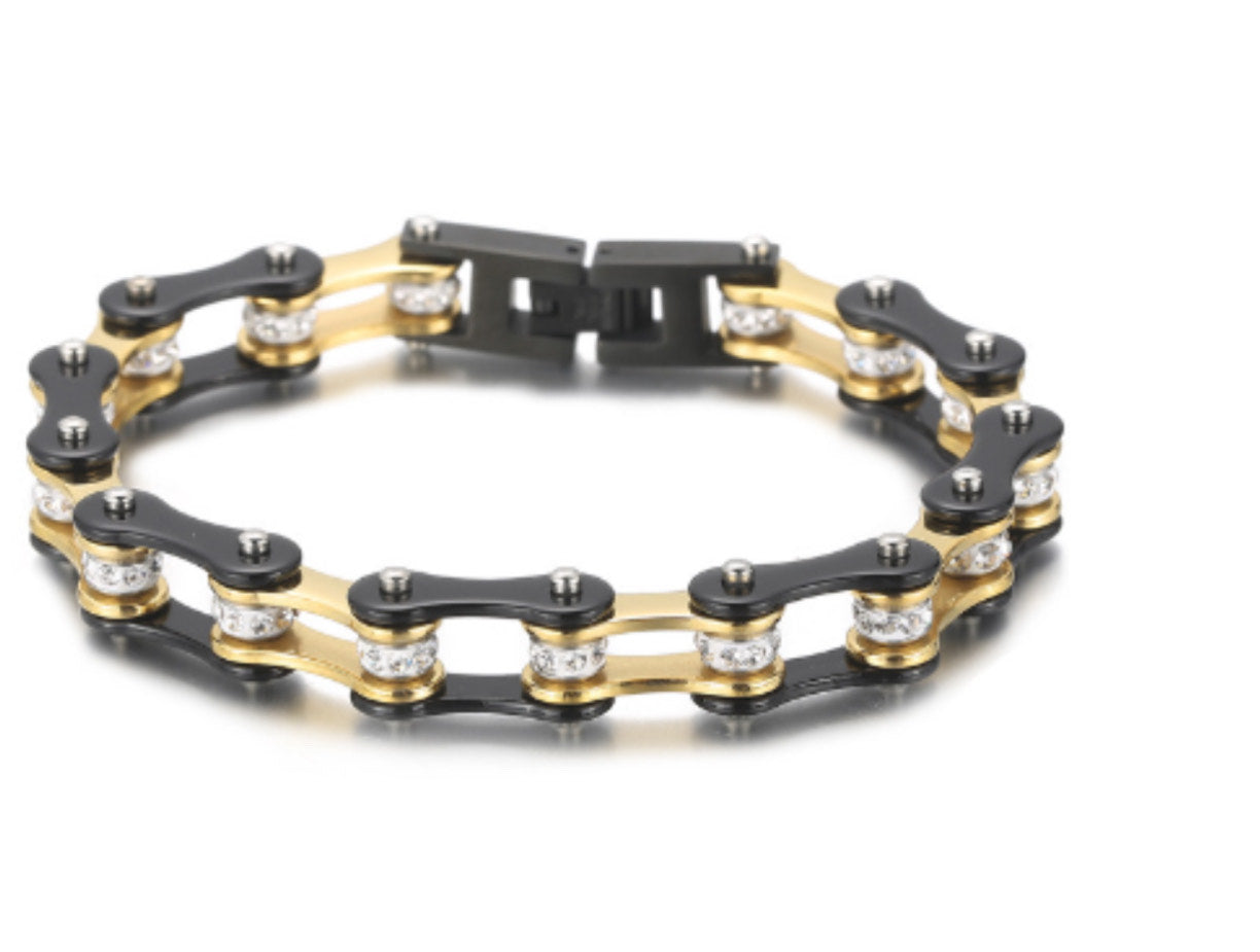 Upgraded Chain Bracelet Crystal Stainless Steel Motorcycle Dirt Bike ATV Chain Anklet For Men - PMSUTAH