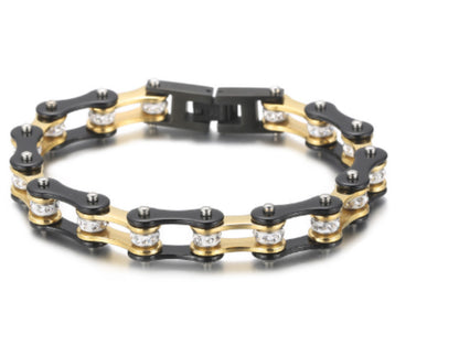 Upgraded Chain Bracelet Crystal Stainless Steel Motorcycle Dirt Bike ATV Chain Anklet For Men - PMSUTAH