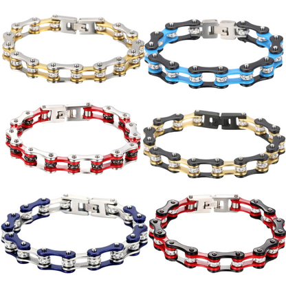 Upgraded Chain Bracelet Crystal Stainless Steel Motorcycle Dirt Bike ATV Chain Anklet For Men - PMSUTAH