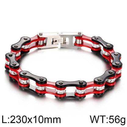 Upgraded Chain Bracelet Crystal Stainless Steel Motorcycle Dirt Bike ATV Chain Anklet For Men - PMSUTAH