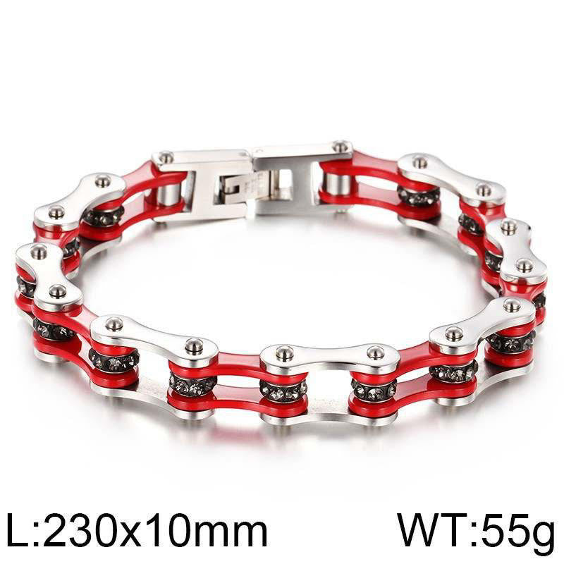 Upgraded Chain Bracelet Crystal Stainless Steel Motorcycle Dirt Bike ATV Chain Anklet For Men - PMSUTAH