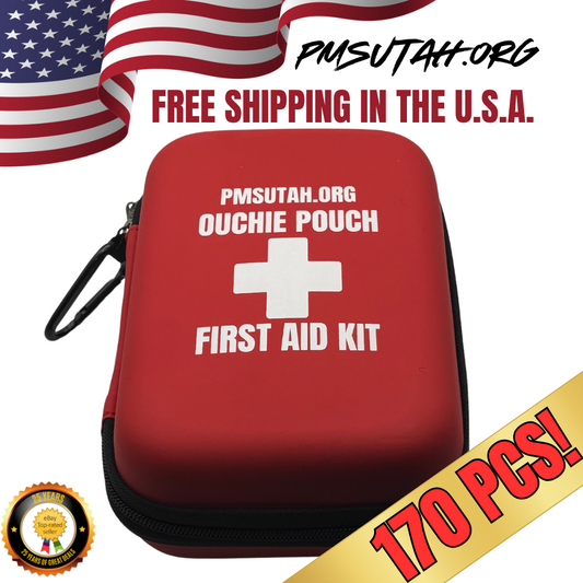 170 PCS Ouchie Pouch First Aid Kit Med Pack Medical Emergency Trauma Bag Survival Box Pouch Portable - PMSUTAH