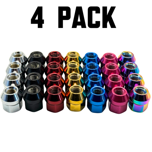 4 Pack M10x1.25 Open End Spline Colored ATV UTV Lug Nuts