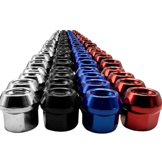 Écrous de roue cannelés à extrémité ouverte M12x1.25 couleur pour VTT UTV, paquet de 16 avec clé