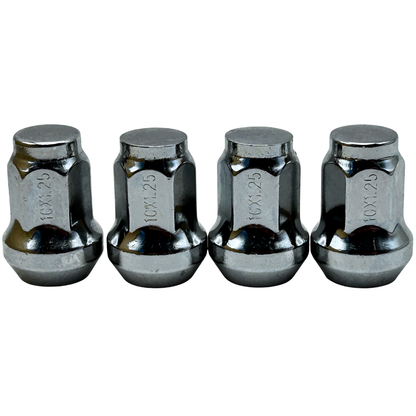 4 Pack Closed End Tapered 10mmx1.25mm Lug Nuts COLORED LUGNUTS Bulge, Red, Black, Blue, Gold, Pink, Chrome, or Multi (Copy)