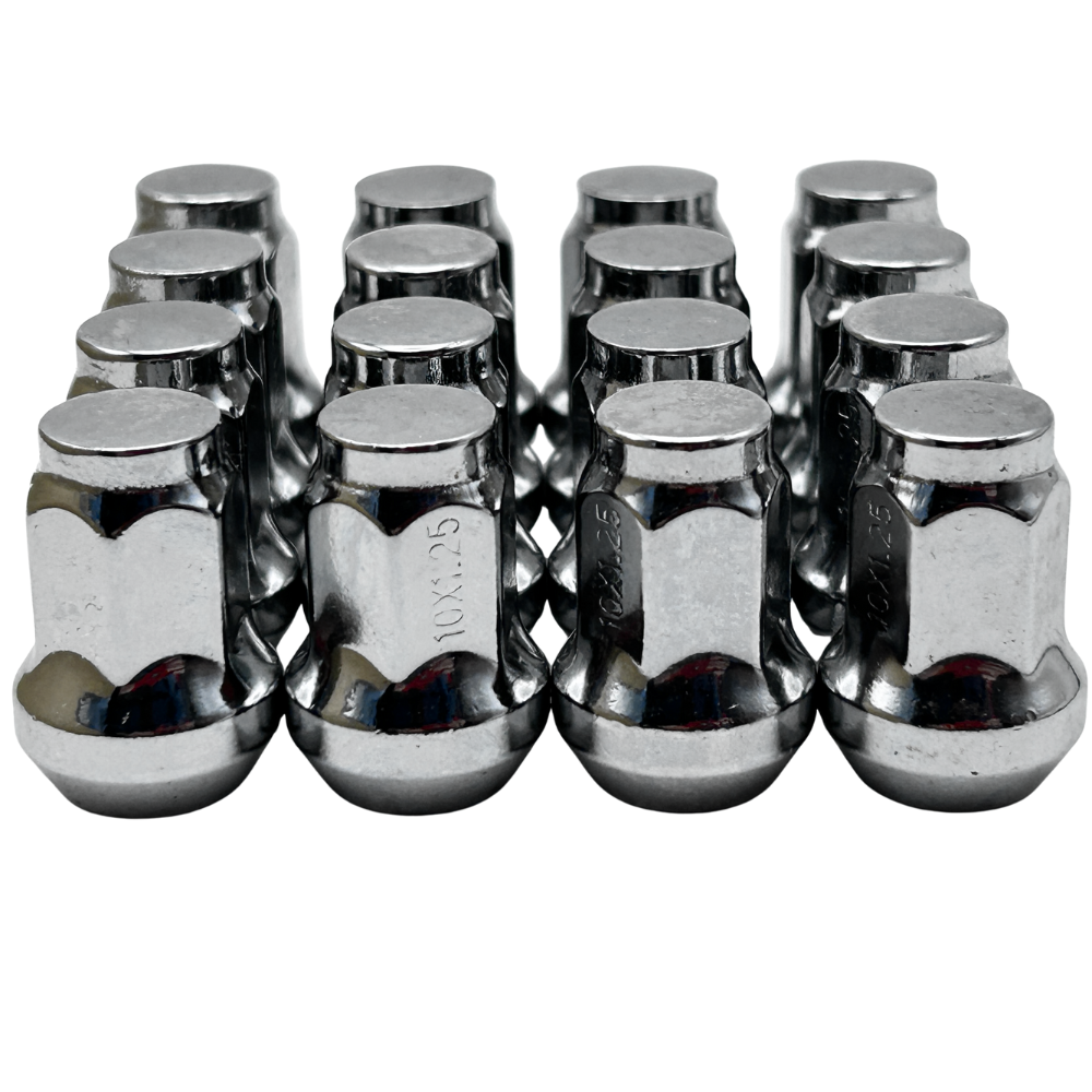 16 Pack Closed End Tapered 10mmx1.25mm Lug Nuts COLORED LUGNUTS Bulge, Red, Black, Blue, Gold, Pink, Chrome, or Multi