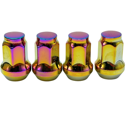 4 Pack Closed End Tapered 10mmx1.25mm Lug Nuts COLORED LUGNUTS Bulge, Red, Black, Blue, Gold, Pink, Chrome, or Multi (Copy)