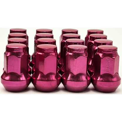 16 Pack Closed End Tapered 10mmx1.25mm Lug Nuts COLORED LUGNUTS Bulge, Red, Black, Blue, Gold, Pink, Chrome, or Multi