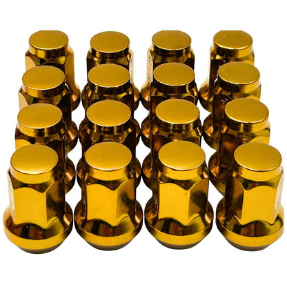 16 Pack Closed End Tapered 10mmx1.25mm Lug Nuts COLORED LUGNUTS Bulge, Red, Black, Blue, Gold, Pink, Chrome, or Multi