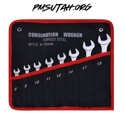 8 PC Japanese Motorcycle Metric Combination Wrench Set Forged Steel - PMSUTAH