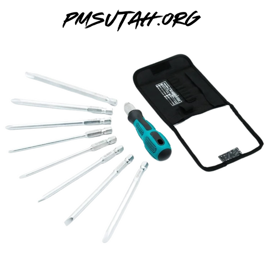 8 In 1 Motorcycle Screwdriver Set Tools Kit Case Magnetic Slotted Bit - PMSUTAH