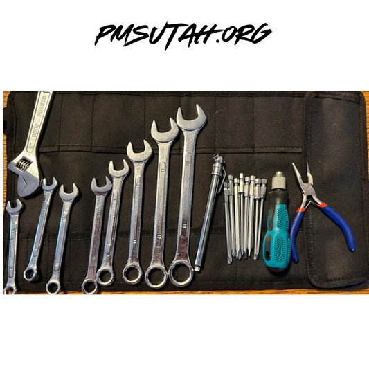 Roll Up Motorcycle Tool Kit With Tools Bag Pouch Pockets Heavy Duty Metric Wrench Set Tools - PMSUTAH