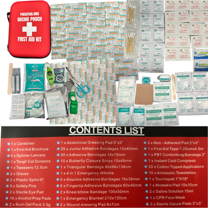Ouchie Pouch First Aid Kit Med Pack Medical Emergency Trauma Bag Survival Box Pouch Portable - PMSUTAH