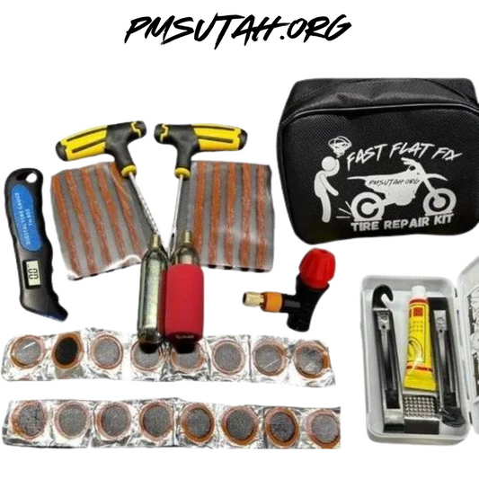 Trail ATV UTV Tire Repair Kit Tube Patch Plug CO2 Cartridge Inflator - PMSUTAH