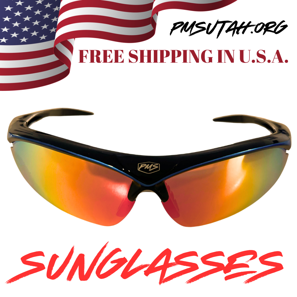 PMS Red & Orange Sport Sunglasses Shades Riding Outdoor Cycling Baseball - PMSUTAH