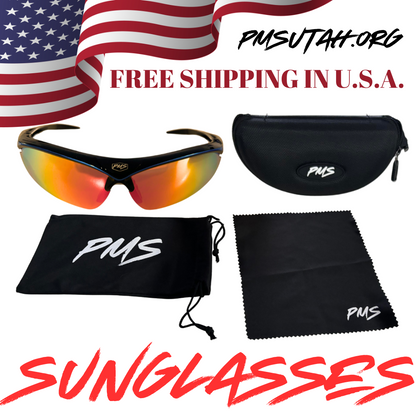 PMS Red & Orange Sport Sunglasses Shades Riding Outdoor Cycling Baseball - PMSUTAH