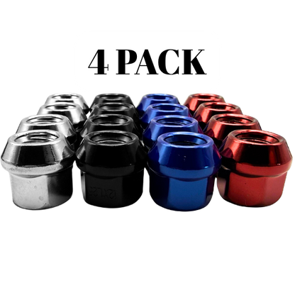 4 Pack M12x1.25 Open End Spline Chrome ATV UTV Lug Nuts
