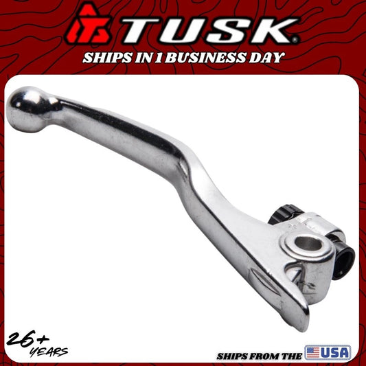 Silver Tusk aluminum brake lever with black grip, MPN 1166210034.